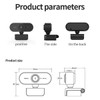 Webcam with Microphone Camera PC Cam 1080p HD 360° Adjustable