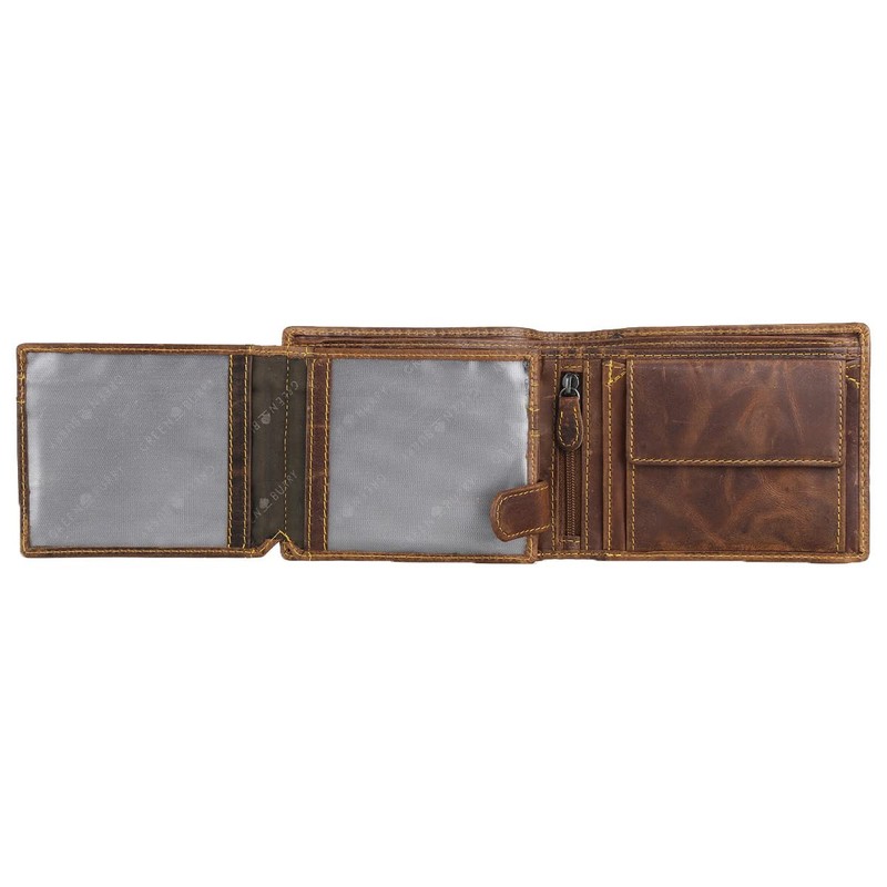 Greenburry Rebel Rider Biker Wallet Chain Leather, brown, coin purse