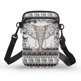 YECARYPOD Aztec Elephant Small Crossbody Bags for Women Cute Cell Phone Purses Travel Pouch Shoulder Bag for Teen Girls Mini Key Holder Cross Body Gym Travel Bag
