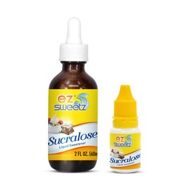 Concentrated Liquid Sucralose Sweetener, 2OZ/60mL Glass Bottle (1450 Servings) | One Travel Size Bottle 0.34OZ/10mL (240 Servings)