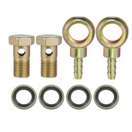 X AUTOHAUX M16x1.5 8mm Banjo Hose Barb Bolt Fittings Adapter for Car (Set of 2)