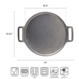 Wilton Armetale Gourmet Grillware Handled Pizza Griller,Gray