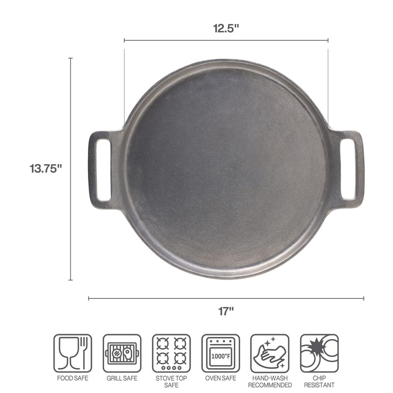 Wilton Armetale Gourmet Grillware Handled Pizza Griller,Gray