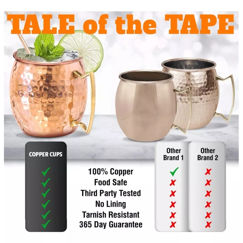 Baixi Moscow Mule 530ml Vaso Taza Cobre Coctelería Bartender Bar