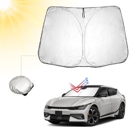 BIBIBO Kia EV6 Frontscheibenabdeckung Kompatibel mit Kia EV6 2022-2024, Sonnenschutz Auto Frontscheibe Faltbar, Hitzeschutz Auto gegen UV-Strahlen