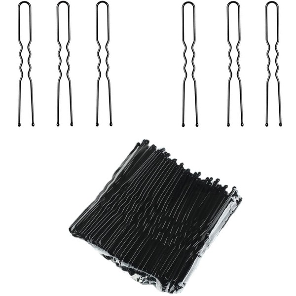 Bobby Pins Hair Pins Metal Hair Pin Girls Hair Accessories Bun Pins 50 Pieces Ideal for All Hair Types (U-Black)