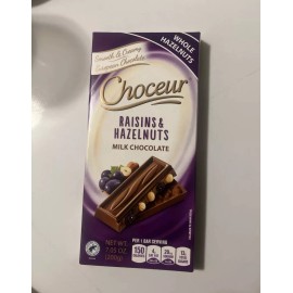 Choceur German Milk Chocolate with Raisins and Hazelnuts 7.05oz/200g