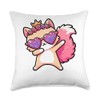 Cat Heart Shape Sunglasses Dabbing Dance Lover Throw Pillow