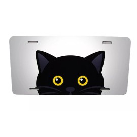 DIGIART INTERNATIONAL CAT EYES METAL CAR NOVELTY LICENSE PLATE CAT PAWS ANIMAL LOVE FRIEND AUTO TAG