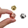 Dynamic 3pcs Solid Metal D20 Polyhedral Dice Set Bright Copper