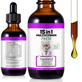 Oimmal Multivitamin for Cats, 15 in 1 Multivitamin for Cats, Vitamins & Supplement Cat