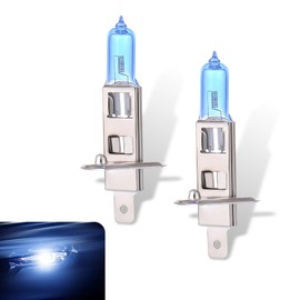 Flygun 2 PCS H1 Automotive Halogen Bulb, DC12V 100W High-power 360° Ultra-white Light Condenser Cooling Fog Lamp, Integrated Design Modification Accessories, Suitable for Most Car Models (White)
