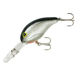 BANDIT LURES Series 300 Crankbait Bass Fishing Lures, Fisghing Accessories, Dives to 12-feet Deep, 2', 1/4 oz, Silver Minnow Sparkle, (BDT376)