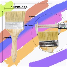 JUYO VONSAN 100Pcs 4 Inch Chip Paint Brushes for Wall 4“ Paint Brushes Brushes Bulk Household Bristle Chip Brush for Art Crafts Glue Varnish Oil Stain (4 Inch)