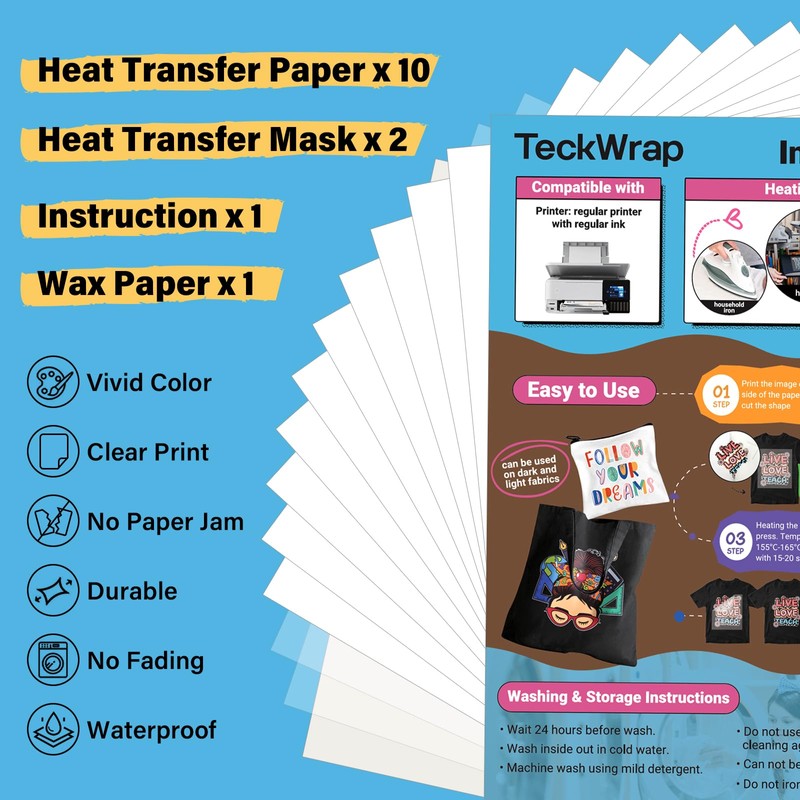 TECKWRAP Premium Inkjet T Shirt Heat Transfer Paper A4 x