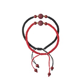Xinpowwo Handmade Cinnabar Couple Bracelet Good Luck Bracelet Protection Bracelet Feng Shui Cinnabar Bracelet