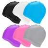 M METERXITY 6-Pack Silicone Swim Cap, 7.3" Opening 7.9" H
