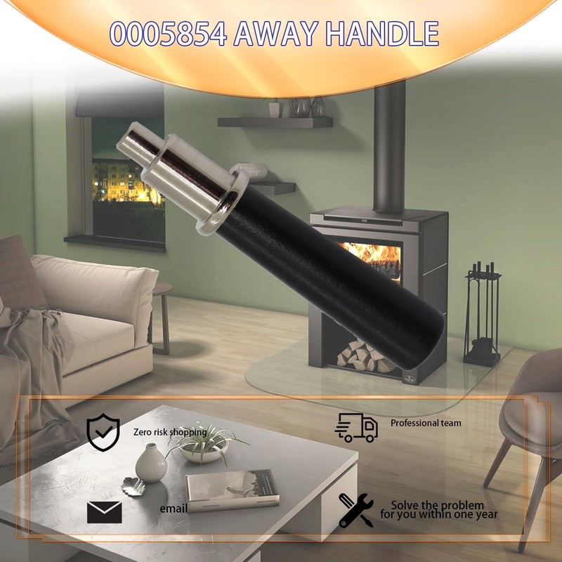 supeiqality 2024 Upgrade 30004175K Black Wooden Stove Handle Replacement 0004342