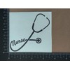 Nurse Decal Pack: Heart, Heartbeat, Infinity, Stethoscope (Black, Small 3.5")