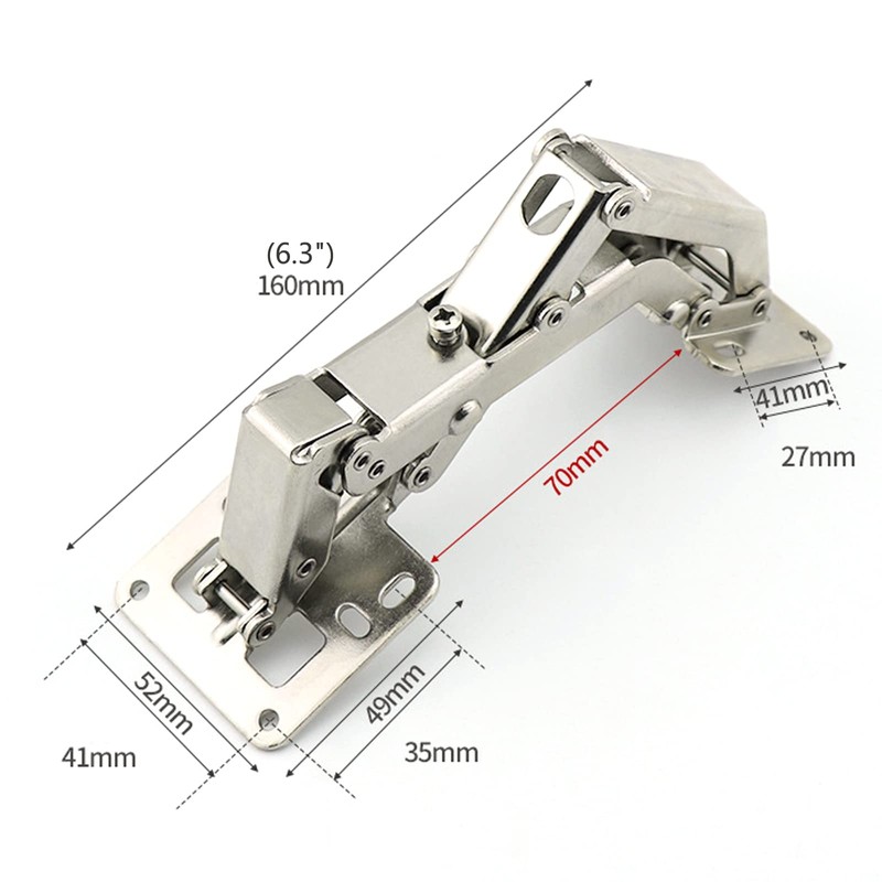 Jiaxitek 2-Pack 170 Degree Hidden Hinges,Hydraulic Adjustable Surface Mount Cabinet