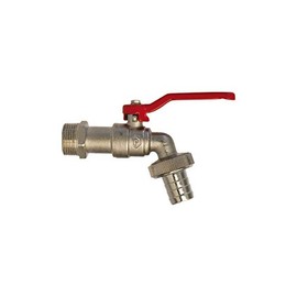 Sanitop-Wingenroth Ball Drain Valve with Hose Screw Connection 3/4 inches, 1 Piece, Matt Chrome, 06213 8