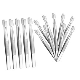 Housoutil 15pcs Stainless Steel Tweezers Set for Stamp Collecting Bead Making False Lashes