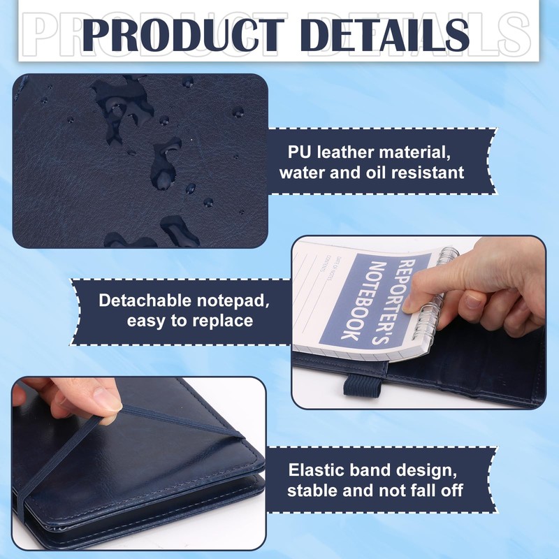 WANGDEFA Reporters Notebook Cover PULeather Notepad And Pen Holder Set