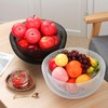 IBWell White Metal Mesh Double-layer Fruit Basket, Large Round Storage