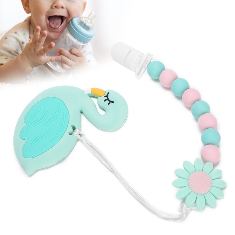 Swan Shape Infant Baby Pacifier Clip AntiLost DIY Teething Necklace