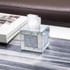 Mirrored Tissue Box Cover Holder, Square Glass Facial Tissue Holder