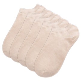 Hamjax Womens Invisible Socks Casual Low Cut Ankle Socks, 5 Pairs, Nude