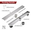 Sharp-tec 32 inch Linear Shower Drain, Brushed Rectangular Floor Drain,