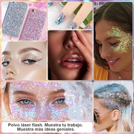 HANDAIYAN 3 Pcs Gel Corporal Purpurina Escamas Sirena, Brillos para el Cuerpo, Gel de Purpurina para Cuerpo y Rostro, Sombra de ojos, Glitter Maquillaje Piel Cremosa Para Festival, Decoración Corporal (C)