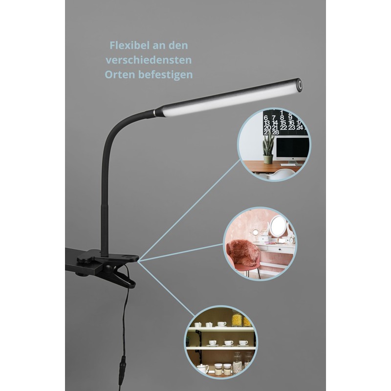 lightling Nella LED Clamp Light, Sensor Dimmer, On/Off Touch Function,