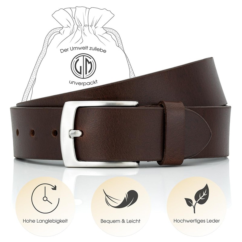 Lindenmann 393 Men's Leather Belt XXL Dark Brown - 95