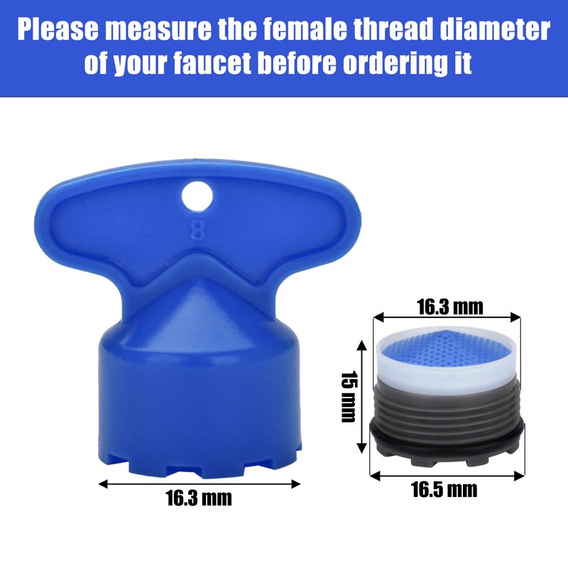 6 Pieces Faucet Cache Aerators with Faucet Aerator Removal Tool