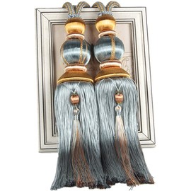 Paired Lantern Single Hanging Ball Tassels Curtains Buckle Sling Binding Lantern Tiebacks Handcrafted Braided Buckle Drapery Curtain Holdbacks Window Treatments for Home 2 Pack