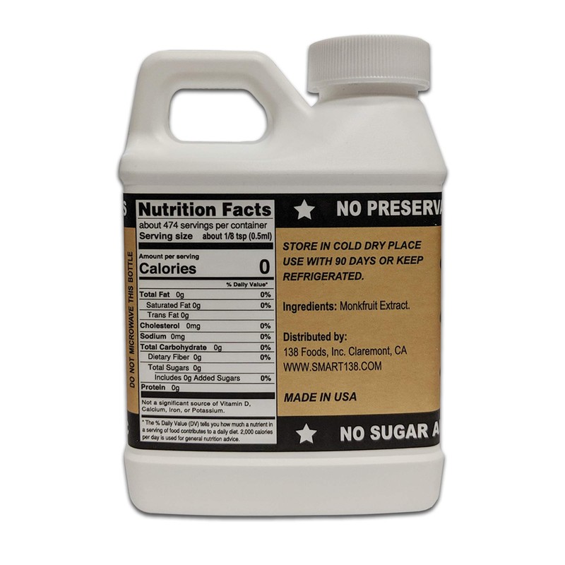 Monk Drops - 100% Monkfruit Liquid Sweetener, Zero Glycemic, Zero
