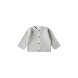 Stellou & friends Cardigan for Baby and Toddler with Buttons in Wood Look, Girls and Boys, High-Quality Clothing Made of 100% Cotton, Perfect for Autumn and Winter, Oeko-Tex Certified, lightgrey
