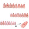 Hkanlre Press on Nails Almond Gradient Fake Cute Nails Tips