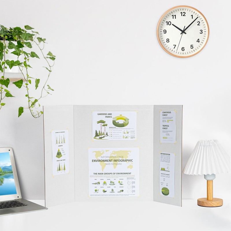 HAUTOCO 12 Pack Trifold Poster Board 26'' x 15.74'' Medium