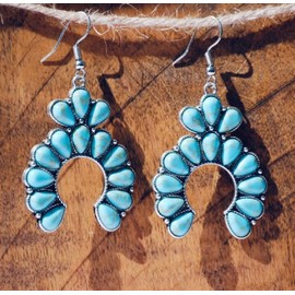 LRGKMCWTOB Vintage Turquoise Bohemian Style Earrings Faux Dainty Alloy Hypoallergenic Jewelry Fashion Earring Teardrop Delicate Female Earrings Statement Gemstones Jewelry Gifts for Women