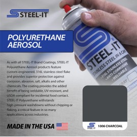Steel-It 1006B Polyurethane, Industrial Paint Coatings, Weldable, Easy to Apply - Charcoal (4 Pack)