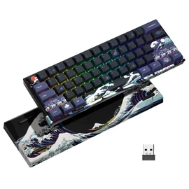XVX 60% Gaming Keyboard, RGB 3-Modes Wireless Mechanical Keyboard, Mini 60 Percent Gamer Keyboard with Hot-Swappable Pre-lubed Linear Switch for Windows & Mac (Great Wave Off Kanagawa), M61 Pro