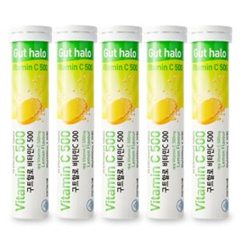 Tenbyten 구트할로 비타민C 500 레몬맛 발포 비타민 4500mg X 20정 5통 GutHalo Vitamin C 500 Lemon Flavor Effervescent Vitamin 4500mg X 20 Tablets 5 Packs