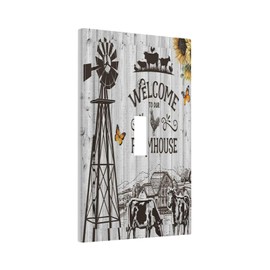 Vintage Country Cow Light Switch Cover Rustic Windmill1 Gang Single Toggle Wall Plate Electrical Switchplate Plate Receptacle Plug Decorative Switch Plate Covers for Farmhouse