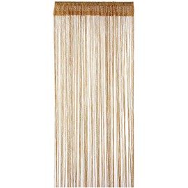 WedDecor Gold String Curtains Glitter Fringe Panel Fly Screen Room Divider Tassel Curtain for Doors, Doorway, Windows, Home Décor, Event Decoration, (90cm x 200cm)