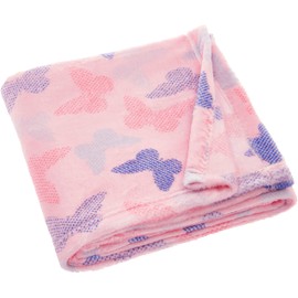 Playshoes Fleece Blanket, Pink Butterflies, 75 x 100 cm