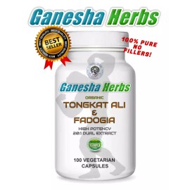 GANESHA HERBS Fadogia Agrestis  and Tongkat A.  Extract 100 Capsules! NO FILLERS! Boost Test.