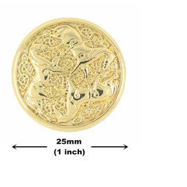 Bezelry 10 Pieces Celtic Horses Metal Shank Buttons. 25mm (1 inch) (Gold)